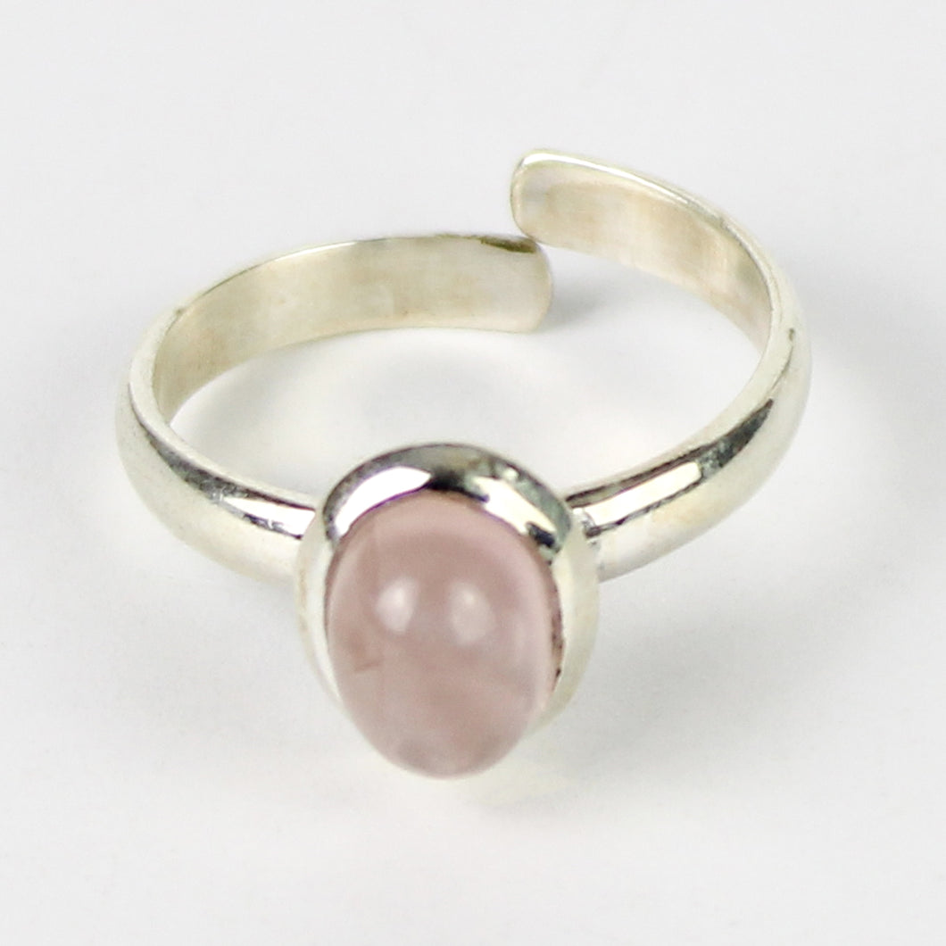 Anello quarzo rosa e argento 925-3,5 gr