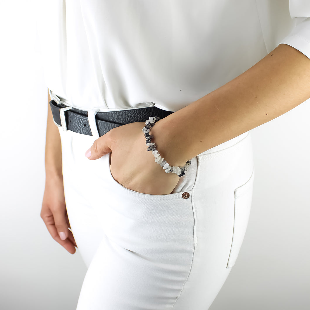Bracciale donna chips quarzo tormalinato