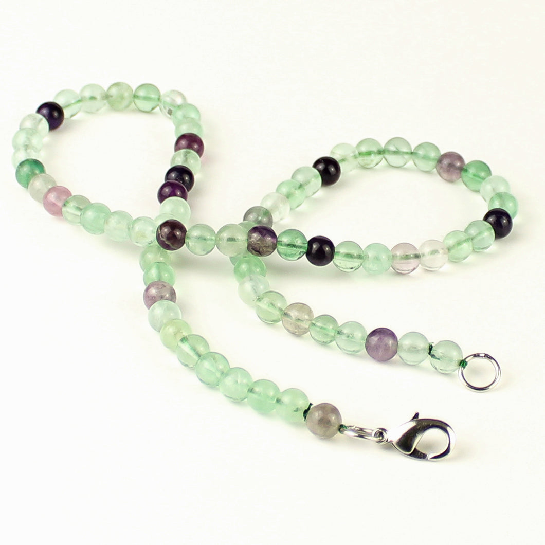 Collana girocollo fluorite 6 mm lisci