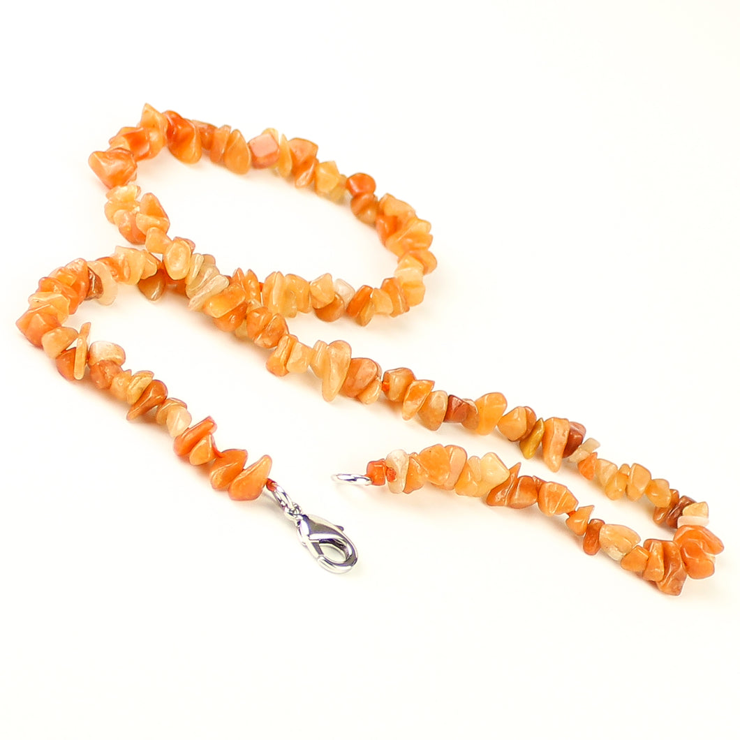 Collana girocollo chips calcite arancio