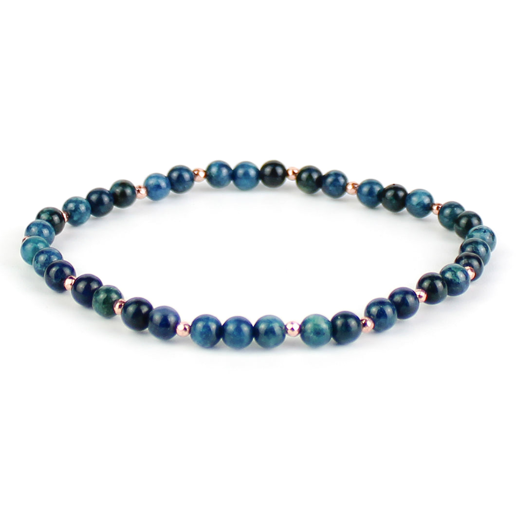 Bracciale unisex apatite 4 mm lisci