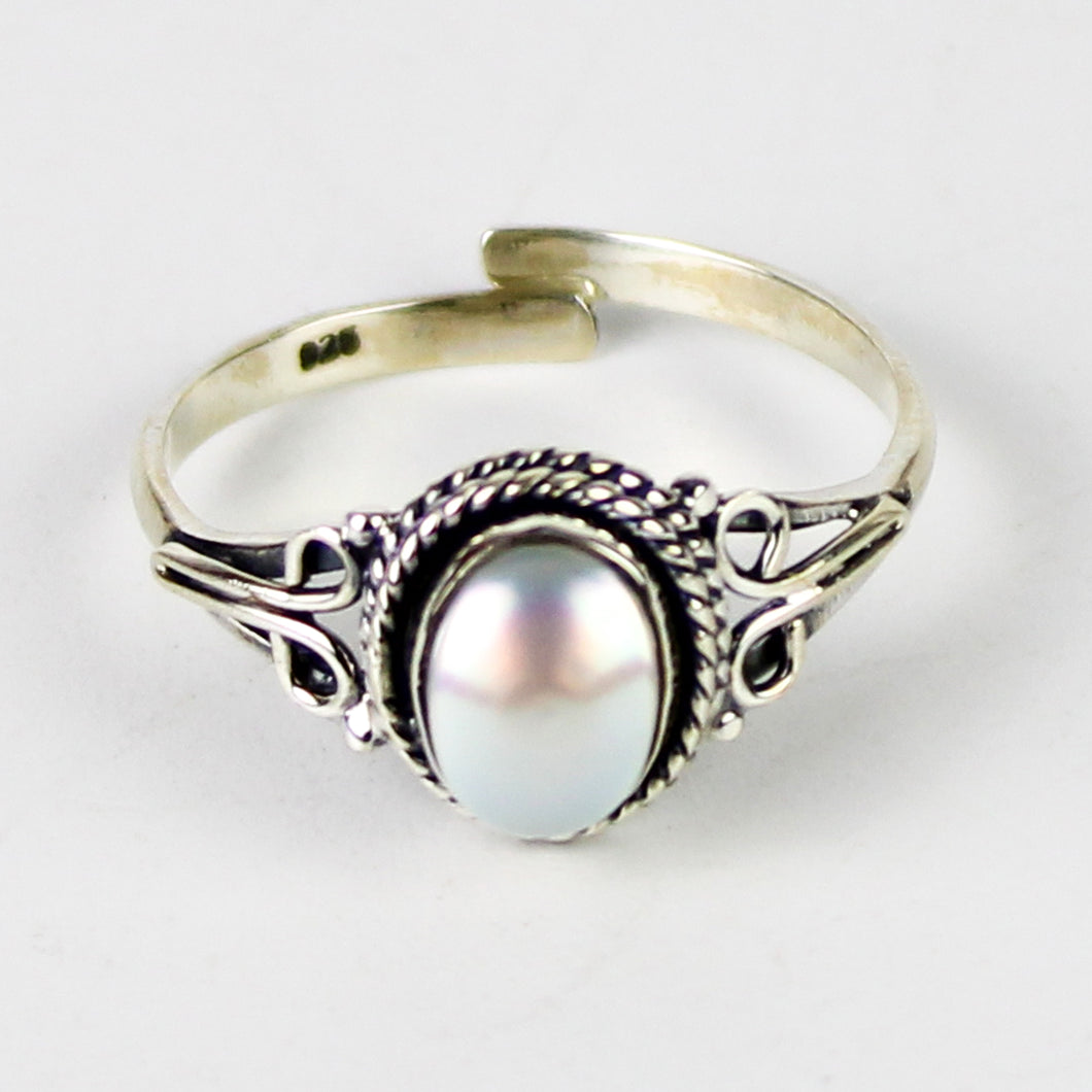 Anello perla e argento 925-2,5 gr