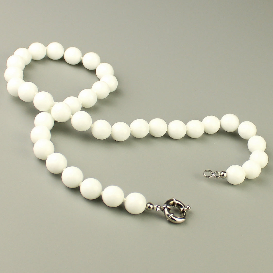 Collana Invisibile Con Perle E Cristalli Sfaccettati Fatta A Mano - Scegli Lunghezza E Colore - Foto 2